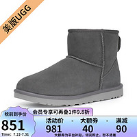 UGG 美版男女款防污经典雪地靴保暖1016222/1002072 1002072男款-DGRY-深灰色 42