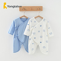 Tongtai 童泰 四季0-6月新生婴儿男女宝宝衣服纯棉内衣蝴蝶哈衣连体衣2件装