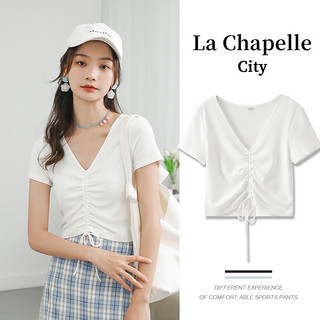 La Chapelle 女士时尚V领针织t恤