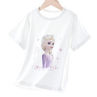 Disney 迪士尼 女童冰雪短袖23新款夏季洋气百搭T恤可爱上衣夏装薄款