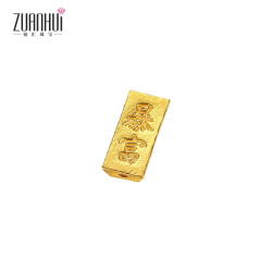 钻汇 珠宝投资金投资黄金金豆豆足金攒金收藏储值送礼生日礼物送女友 暴富金砖 约0.9g