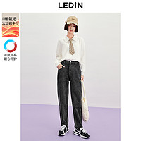 LEDIN 乐町 牛仔烟管裤宽松直筒裤修身裤女