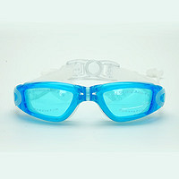 mikibobo 米奇啵啵 连体耳塞高清泳镜可调节镜带   蓝色泳镜