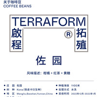 TERRAFORM COFFEE ROASTERS 啟程拓殖 柑橘 红茶 黄糖 中国云南佐园铁皮卡水洗咖啡豆100g