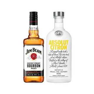 金宾（Jim Beam）美国进口威士忌金宾白占边波本威士忌750ml 金宾波本威士忌+绝对伏特加