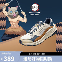 Skechers斯凯奇夏季男子伊之助动漫联名低帮运动休闲鞋 894135-WNV 白色/海军蓝色 42