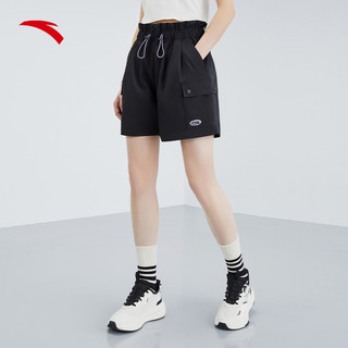 ANTA安踏运动短裤女士2023夏季新款高腰花苞裤五分裤速干冰丝休闲短裤