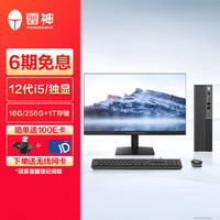 ThundeRobot 雷神 博睿 商用办公家用台式机电脑主机(i5-12400 16G 2G独显 1T+256GSSD 键鼠 单主机)