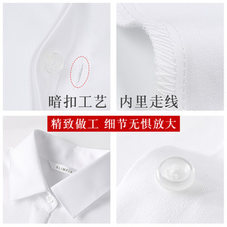 洛禾职业白衬衫女长袖2022秋冬新款气质工装工作服正装黑加绒衬衣 44/3XL 白色（圆领暗门襟）