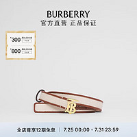 BURBERRY 博柏利 腰带女 专属标识图案帆布拼皮革皮带80442671