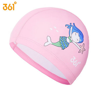 361° 儿童游泳PU帽运动男女时尚可爱卡通防水舒适不勒头游泳帽 粉色