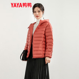 YAYA 鸭鸭羽绒服 轻薄羽绒服女短款2023秋冬新款时尚休闲连帽90绒轻便保暖外套