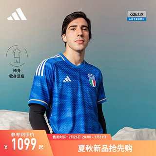 adidas 阿迪达斯 男意大利队球员版主场透气干爽足球运动短袖球衣