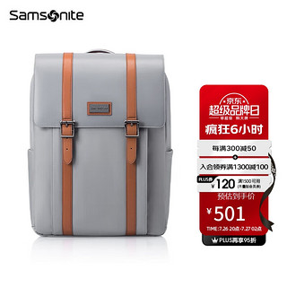 Samsonite 新秀丽 双肩背包男女电脑包16英寸韩版学生书包男潮流 TQ5 灰色