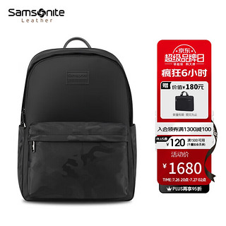 Samsonite 新秀丽 双肩包男 大容量背包商务16英寸电脑包黑色 NV2