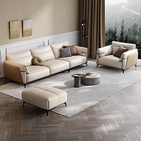 CARZZI 卡尔适 意式极简真皮沙发现代轻奢客厅大小户型皮艺直排三人位沙发