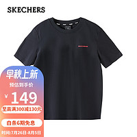 SKECHERS 斯凯奇 夏季男子吸湿排汗透气运动圆领宽松针织短袖T恤衫L323M015