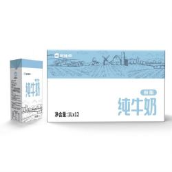 倍佳希 脱脂牛奶 1L*12盒