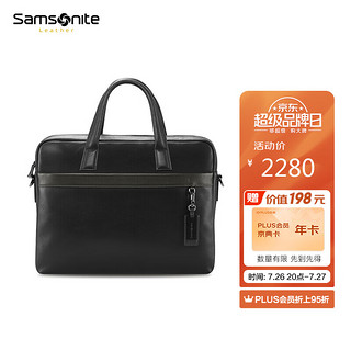 Samsonite 新秀丽 公文包男士大容量商务手提包头笔记本电脑包 BC9 黑色