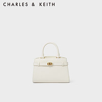CHARLES & KEITH CHARLES&KEITHCK2;-50160102女士金属扣带饰手提凯莉包 Cream奶白色 M
