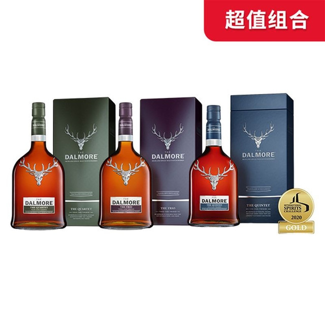 cdf会员购：THE DALMORE 大摩 达尔摩重奏系列苏格兰威士忌3瓶装（五重奏44.5%vol 700ml+四重奏41.5%vol 1L+三重奏40%vol 1L）