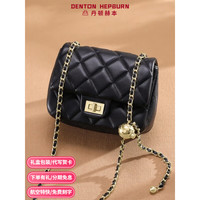 PLUS会员：DENTON HEPBURN 丹顿赫本 轻奢品牌包包女包2023新款真皮单肩包女百搭 DH-黑色 礼盒装
