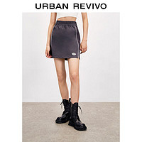 URBAN REVIVO UR女装时尚潮流运动章仔松紧腰半裙WV35R5AE2000