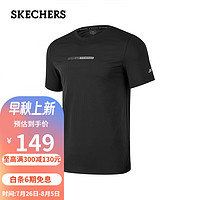 SKECHERS 斯凯奇 夏男子吸湿排汗透气舒适运动圆领针织短袖T恤衫P323M002