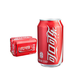 Coca-Cola 可口可乐 COCA COLA/可口可乐经典罐装汽水碳酸饮料 330ml×6罐