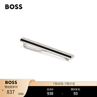 HUGO BOSS 男春夏倾斜边缘蚀刻徽标领带夹