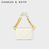 CHARLES & KEITH CHARLES&KEITHCK2;-50270926女士菱格链条手提小方包 Cream奶白色 S