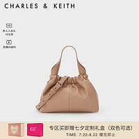 CHARLES & KEITH CHARLES&KEITH;七夕礼物甜酷褶皱云朵包手提包单肩包斜挎包包女包女CK2-10151077 Beige米色 S