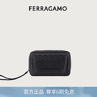 菲拉格慕 Ferragamo）男士黑色牛皮革/织物旅行包 0751577礼盒