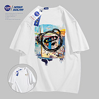 NASA SOLAR NASA官方2023年夏季新款背包熊纯棉短袖情侣T恤学生半袖潮
