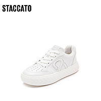 STACCATO 思加图 美洋同款思加图2023秋季新款可可面包鞋板鞋厚底小白鞋女EPC01CM3
