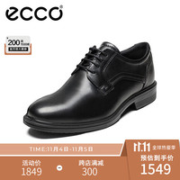 ecco 爱步 商务正装皮鞋男百搭英伦德比鞋 里斯622104 黑色43