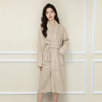 MINGXIN 明信 毛巾浴袍吸水速干浴巾长款睡衣珊瑚绒女春夏季2023年新款加厚睡袍