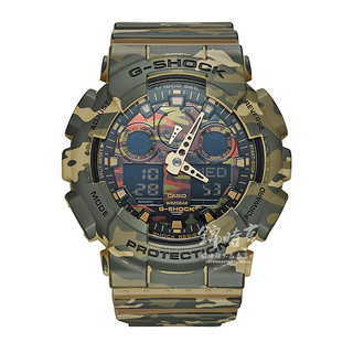 CASIO 卡西欧 香港直邮卡西欧G-SHOCK迷彩运动手表时尚七夕电子男表GA-100CM-5A