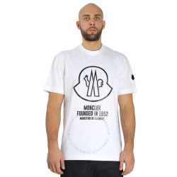 【省117元】MONCLER 盟可睐 白色徽标印花男士 T 恤多少钱-什么值得买