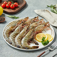 越南超大活冻黑虎虾500g新鲜超大海鲜斑节虾老虎虾1-2