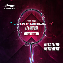 LI-NING 李宁 羽毛球拍雷霆小钢炮AYPT307（4U）/（5U）单拍全碳素黑色 4U 黑色（穿线）-40 F