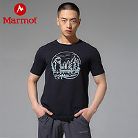 Marmot 土拨鼠 特价清仓Marmot土拨鼠春夏户外休闲运动透气登山系列圆领男T恤