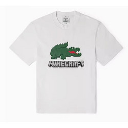LACOSTE 拉科斯特 法国鳄鱼MINECRAFT联名 情侣款印花纯色T恤 TH5038