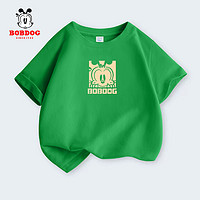 抖音超值购：BoBDoG 巴布豆 男童夏装t恤大童2023新款绿色上衣男孩打儿童运动短袖体恤