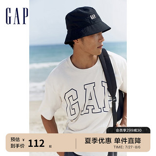 Gap 盖璞 男装夏季2023新款LOGO时尚尼龙渔夫帽休闲帽861352潮流遮阳帽 黑色 均码