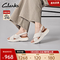 Clarks 其乐 女鞋纤动系列2023春夏舒适罗马凉鞋厚底沙滩凉鞋女 白色 261719494 36