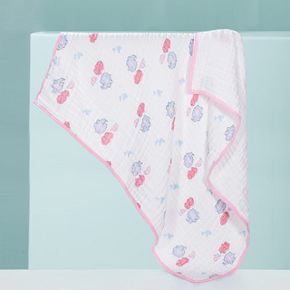 PLUS会员：优米熊 浴巾 纯棉6层纱布A类婴儿浴巾抱被新生儿童宝宝包被110×110cm