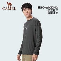 88VIP：CAMEL 骆驼 户外运动速干长袖功能T恤男女情侣2023春新款时尚透气上衣