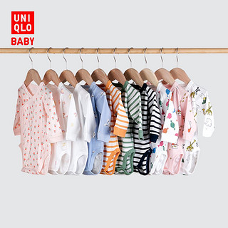 UNIQLO 优衣库 婴幼儿男宝女宝包臀衣 长袖连体衣和尚服哈衣460751/460748