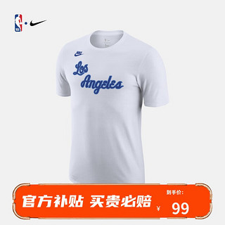 NIKE 耐克 湖人队 运动休闲 男子T恤  NBA-耐克 CT9926-100 白色 S